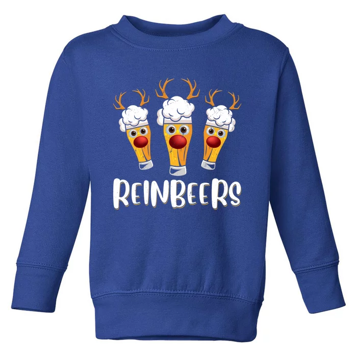 Reinbeers Christmas Funny Reindeer Xmas Ing Beer Lover Meaningful Gift Toddler Sweatshirt