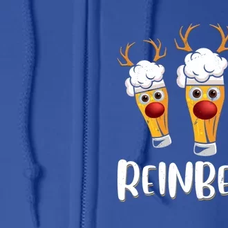 Reinbeers Christmas Funny Reindeer Xmas Ing Beer Lover Meaningful Gift Full Zip Hoodie