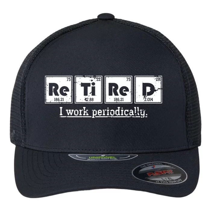 Retired Chemist Funny Gift Periodic Table Chemistry Flexfit Unipanel Trucker Cap