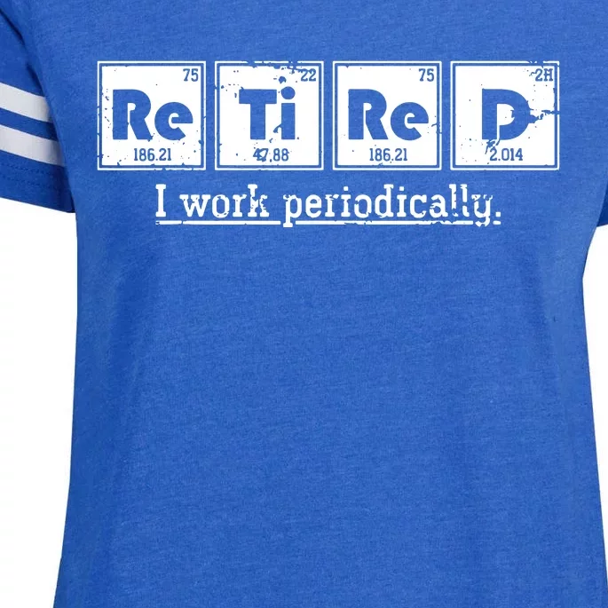 Retired Chemist Funny Gift Periodic Table Chemistry Enza Ladies Jersey Football T-Shirt