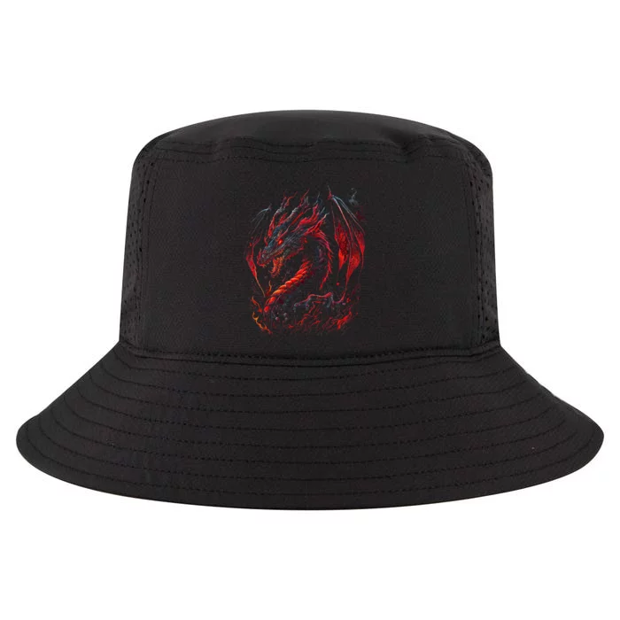 Red Chinese Firedrake Dragon Cool Comfort Performance Bucket Hat