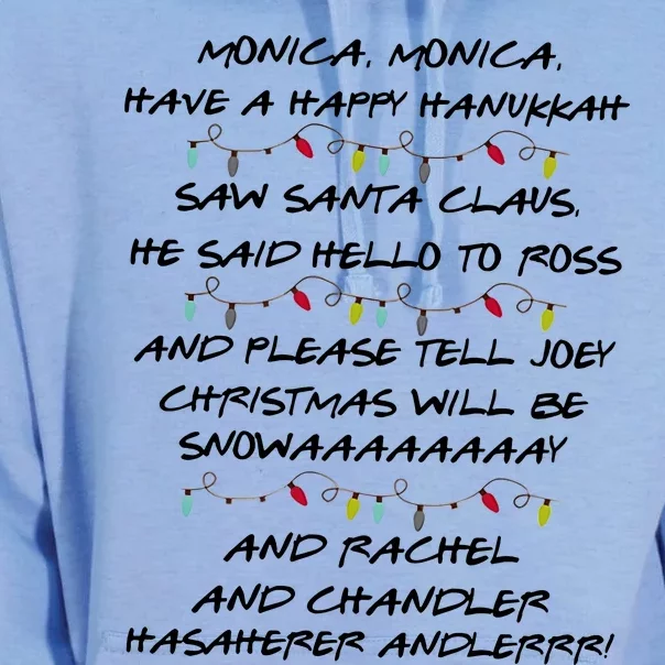 Retro Christmas Friends Monica Have A Happy Hannukah Jewish Unisex Surf Hoodie