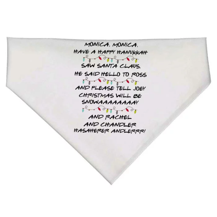 Retro Christmas Friends Monica Have A Happy Hannukah Jewish USA-Made Doggie Bandana