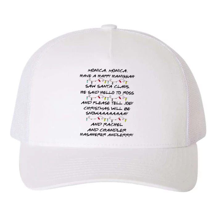 Retro Christmas Friends Monica Have A Happy Hannukah Jewish Yupoong Adult 5-Panel Trucker Hat