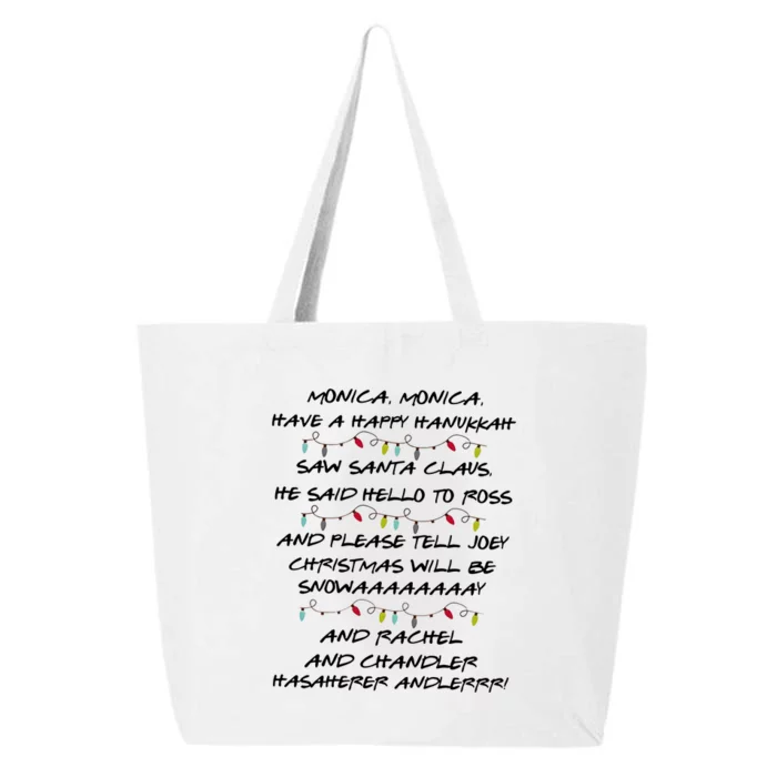 Retro Christmas Friends Monica Have A Happy Hannukah Jewish 25L Jumbo Tote