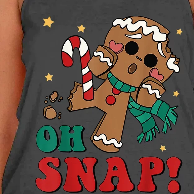 Retro Christmas Gingerbread Family Fun Holiday Gift Women's Knotted Racerback Tank