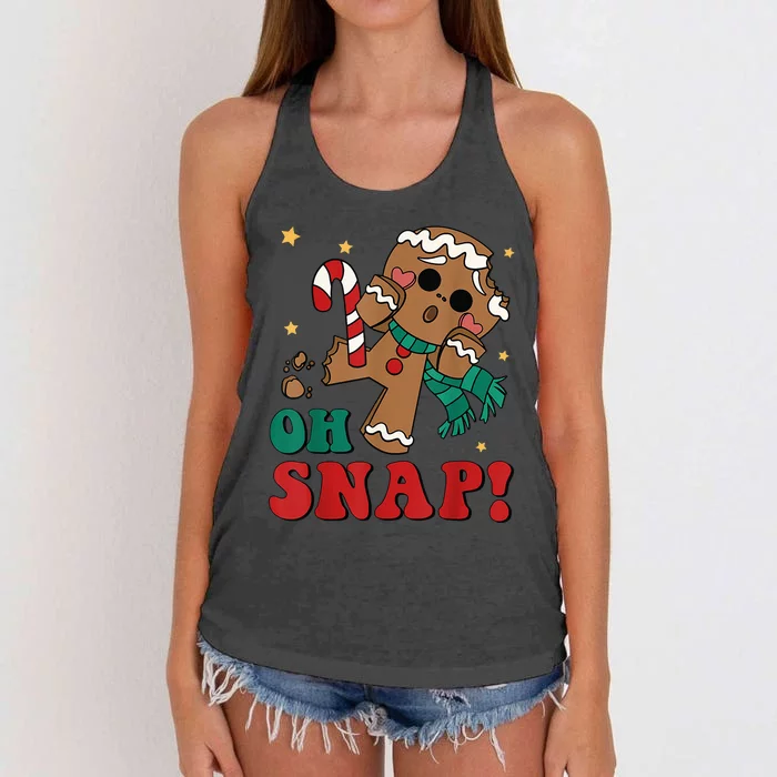 Retro Christmas Gingerbread Family Fun Holiday Gift Women's Knotted Racerback Tank