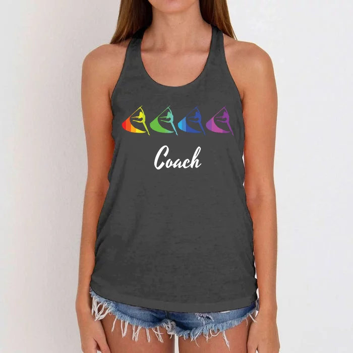 Rainbow Color Guard Coach Flag Graphic Marching Band Women's Knotted Racerback Tank