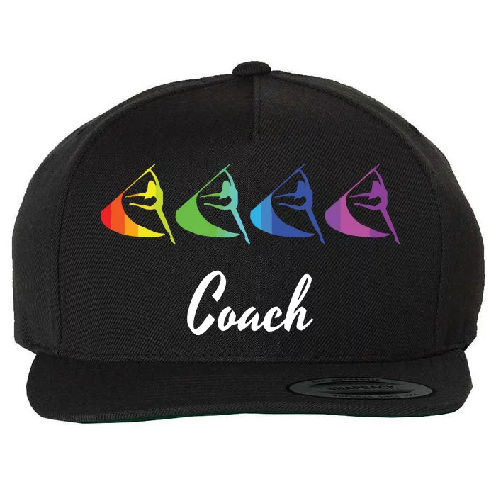 Rainbow Color Guard Coach Flag Graphic Marching Band Wool Snapback Cap