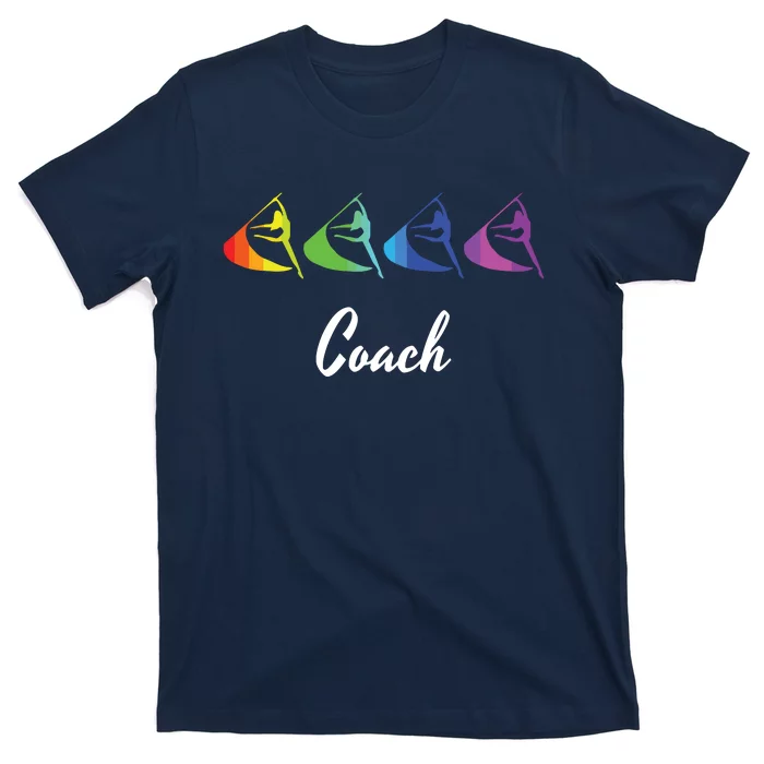 Rainbow Color Guard Coach Flag Graphic Marching Band T-Shirt