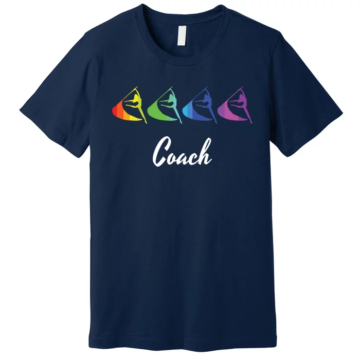 Rainbow Color Guard Coach Flag Graphic Marching Band Premium T-Shirt