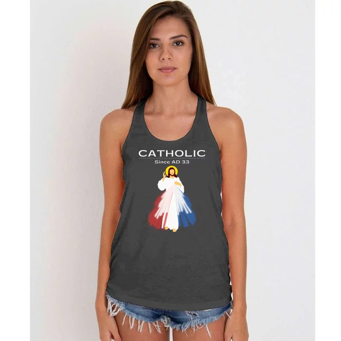 Roman Catholic Gift Since AD 33 Women's Knotted Racerback Tank