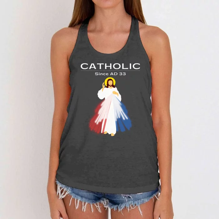 Roman Catholic Gift Since AD 33 Women's Knotted Racerback Tank