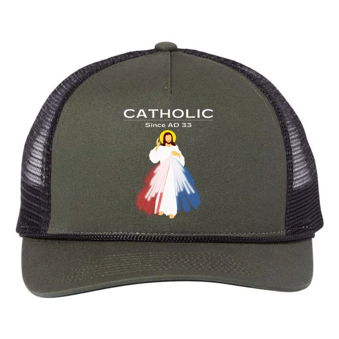 Roman Catholic Gift Since AD 33 Retro Rope Trucker Hat Cap