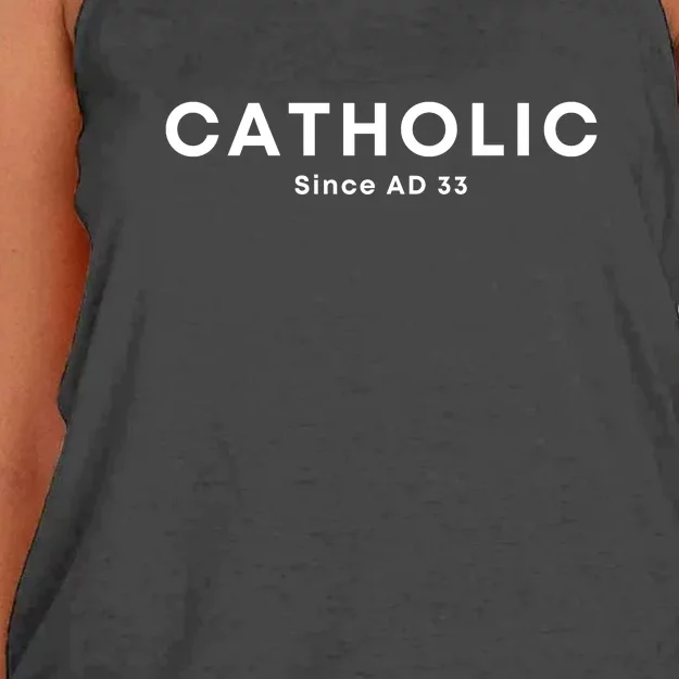 Roman Catholic Gift Since AD 33 Women's Knotted Racerback Tank