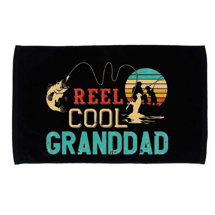 Reel Cool Granddad Vintage Funny Fishing Rod Gifts Grandpa Microfiber Hand Towel