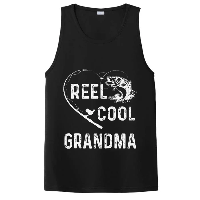 Reel Cool Grandma Retro Fishing Lover For Mothers Day Gift Performance Tank