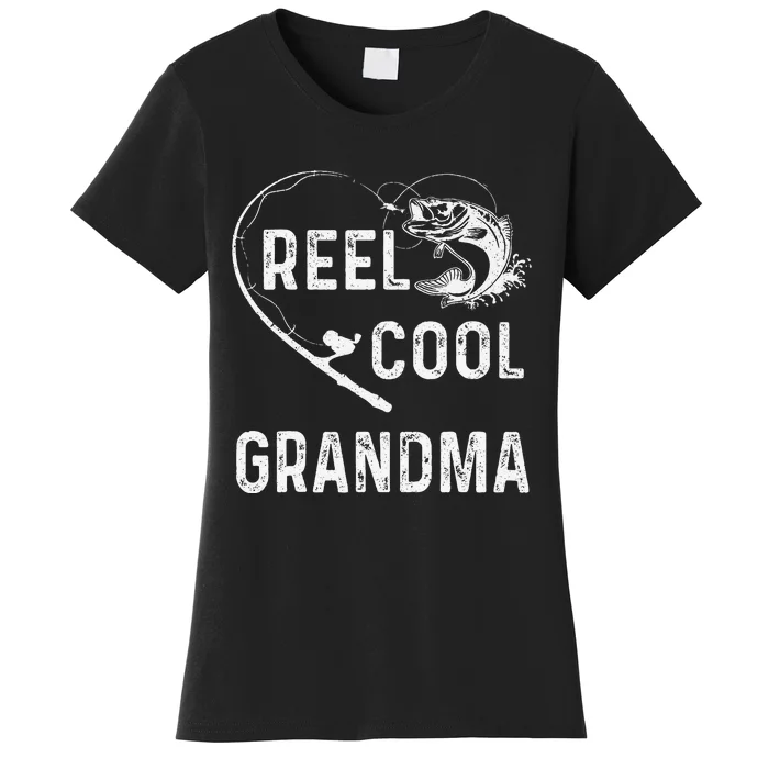 Reel Cool Grandma Retro Fishing Lover For Mothers Day Women's T-Shirt