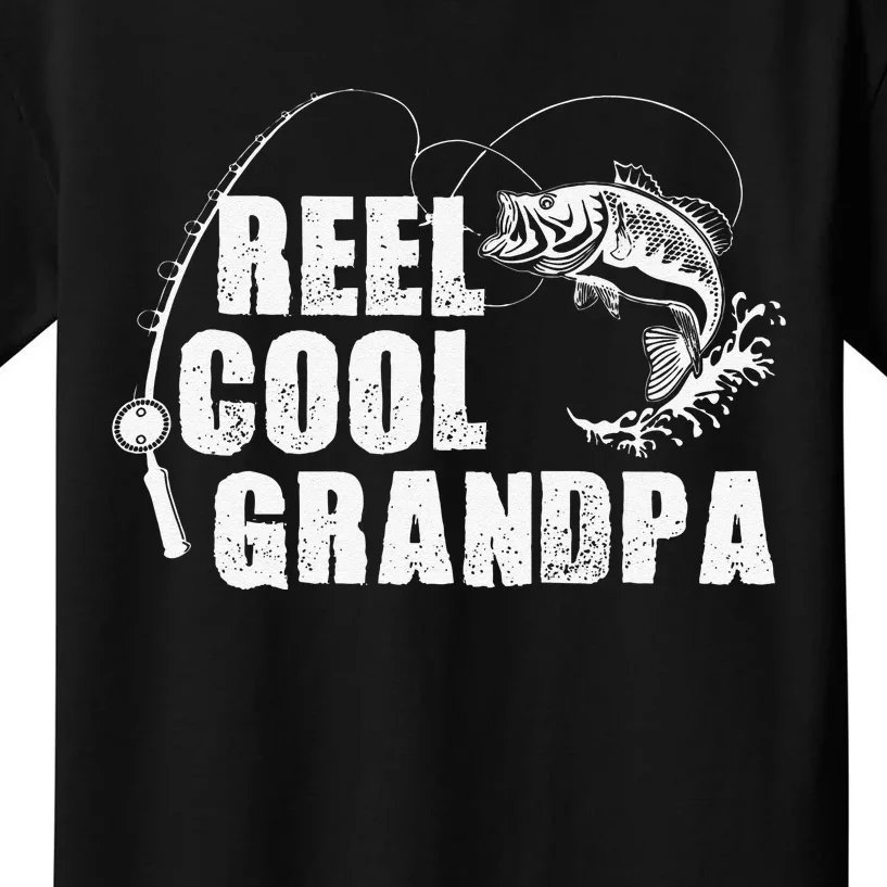 Reel Cool Grandpa Fishing Gift For Dad Or Grandpa Kids T-Shirt