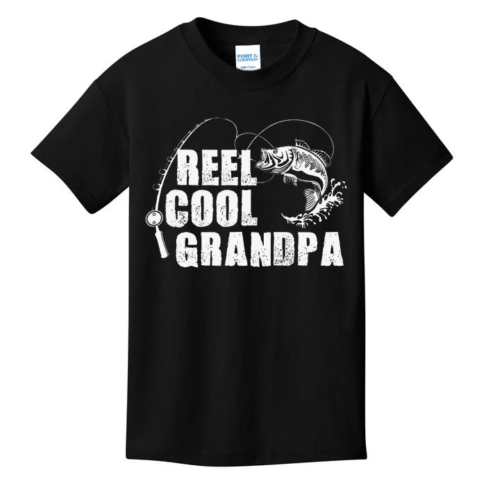 Reel Cool Grandpa Fishing Gift For Dad Or Grandpa Kids T-Shirt