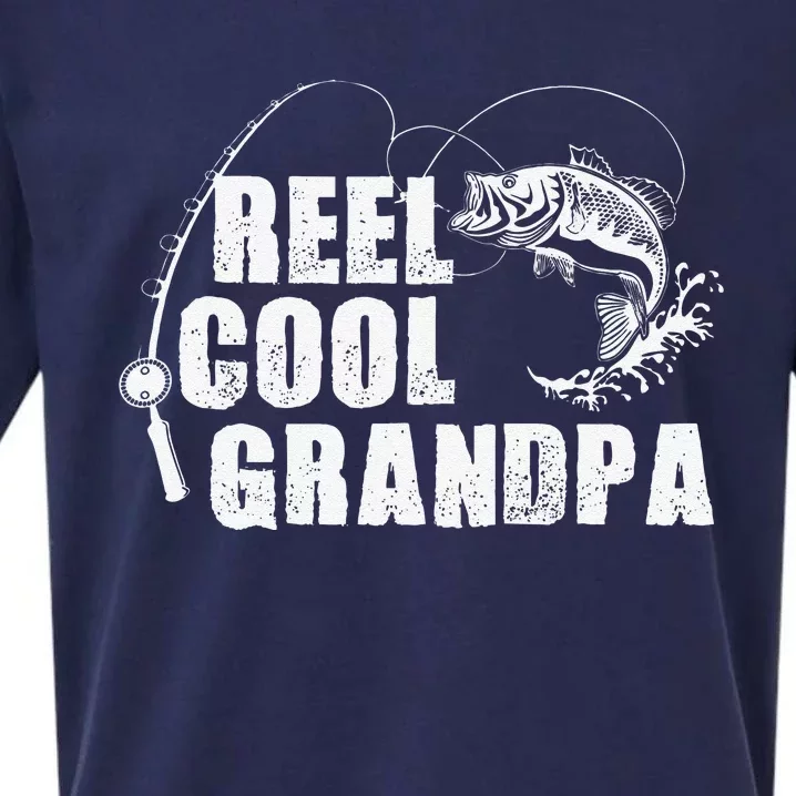 Reel Cool Grandpa Fishing Gift For Dad Or Grandpa Sueded Cloud Jersey T-Shirt