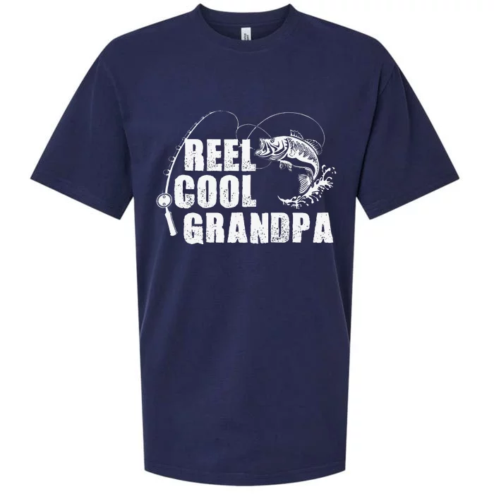 Reel Cool Grandpa Fishing Gift For Dad Or Grandpa Sueded Cloud Jersey T-Shirt