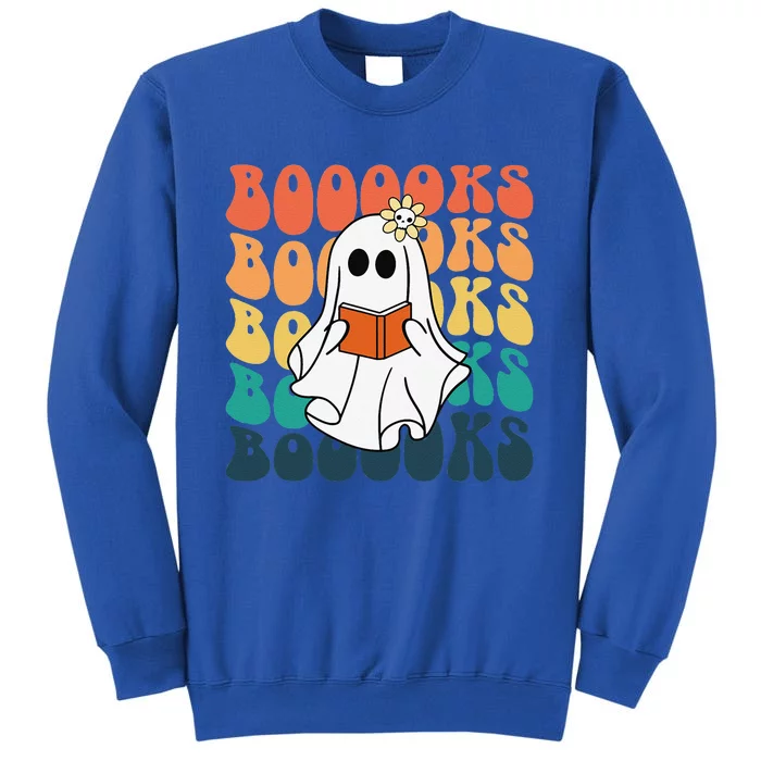 Retro Cute Ghost Book Reading Halloween Teacher Top Sweatshirt