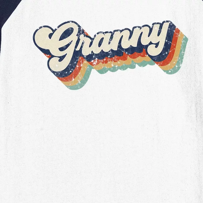 Retro Cute Granny For Grandma Best Granny Ever Mother's Day Baseball Sleeve Shirt