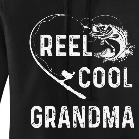 Reel Cool Grandma Retro Fishing Lover For Mothers Day Women's Pullover Hoodie