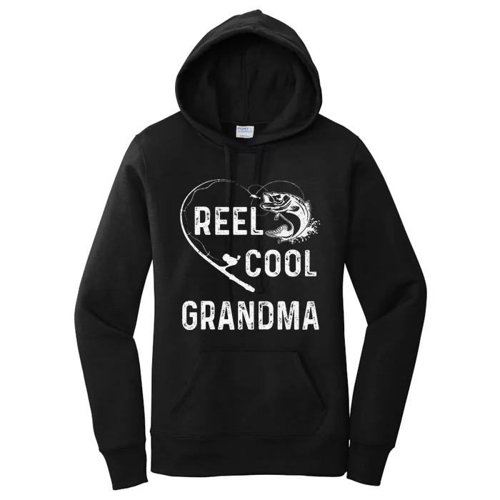 Reel Cool Grandma Retro Fishing Lover For Mothers Day Women's Pullover Hoodie