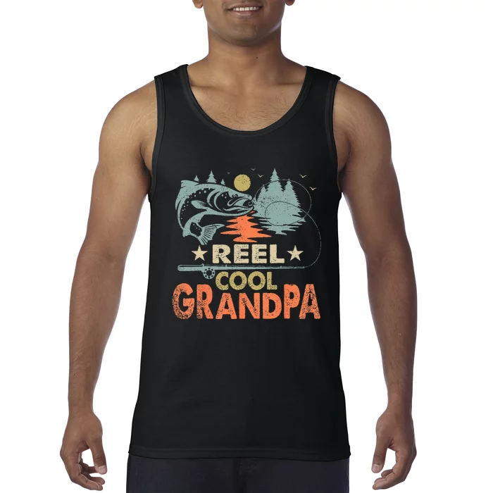 Reel Cool Grandpa Fishing Lover Vintage Father's Day Tank Top