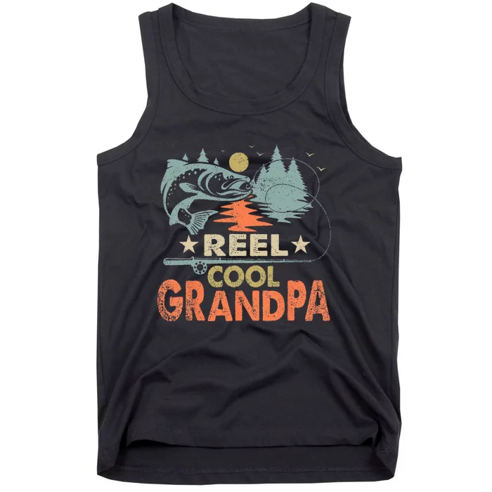 Reel Cool Grandpa Fishing Lover Vintage Father's Day Tank Top