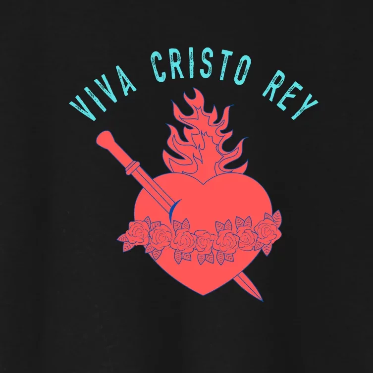 Roman Catholic Gift Viva Cristo Rey Women's Crop Top Tee