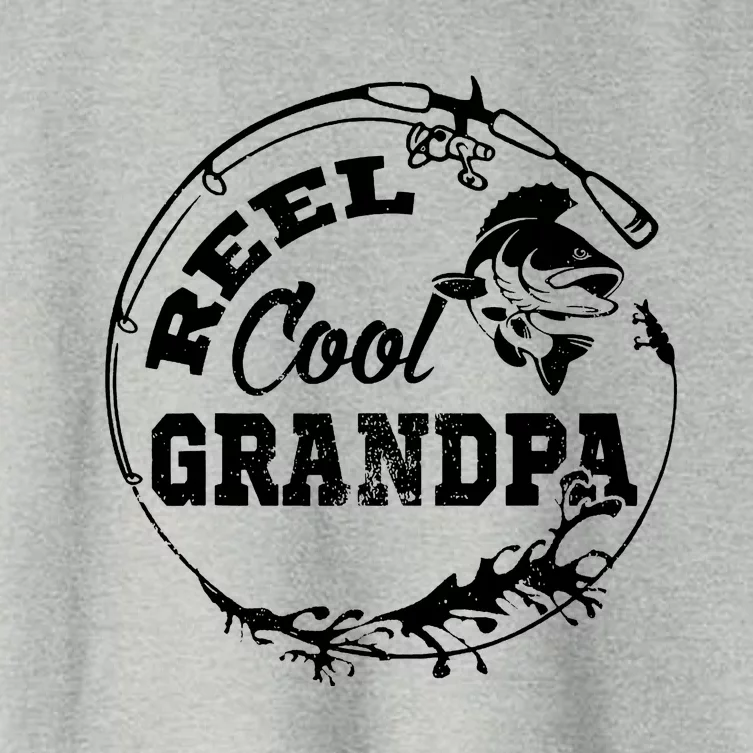 Reel Cool Grandpa Fishing Daddy Fathers Day Women's Crop Top Tee