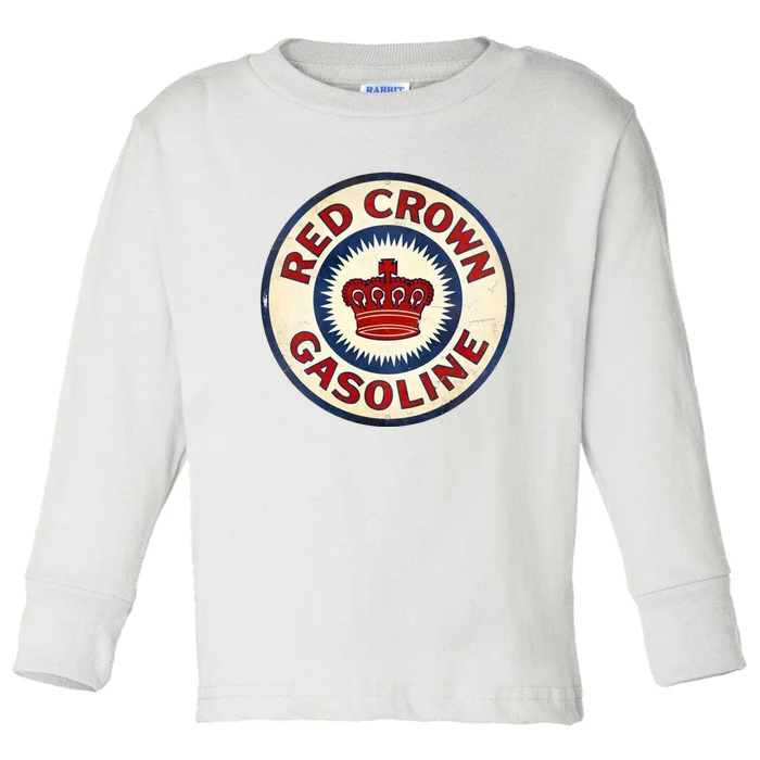 Red Crown Gas Vintage Sign Toddler Long Sleeve Shirt