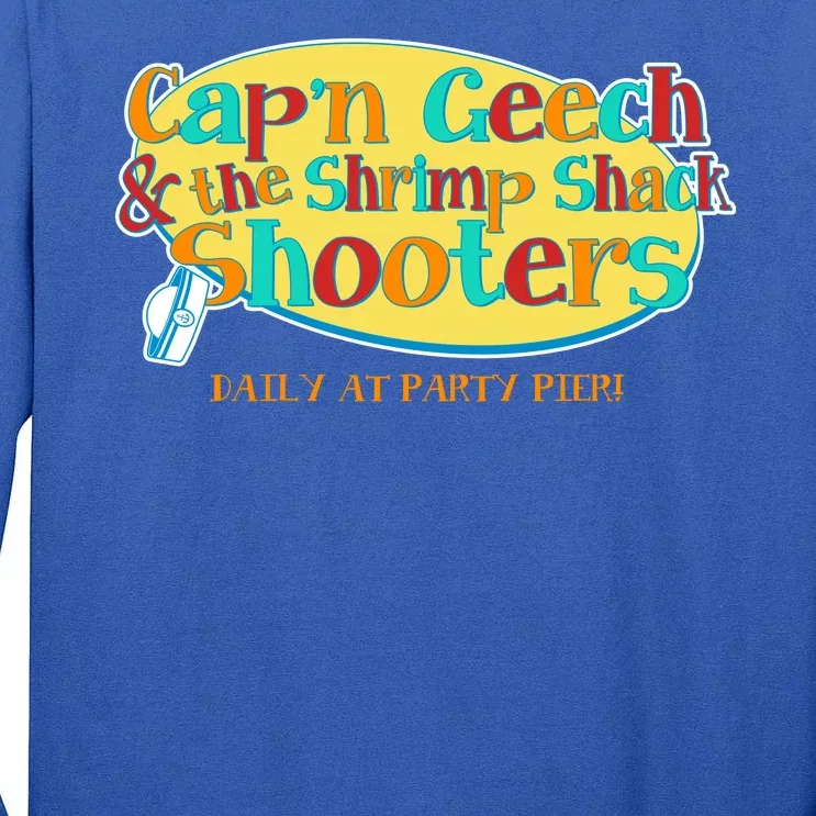 Retro Captain Geech And The Shrimp Shack Shooters Daily At Party Pier Tall Long Sleeve T-Shirt