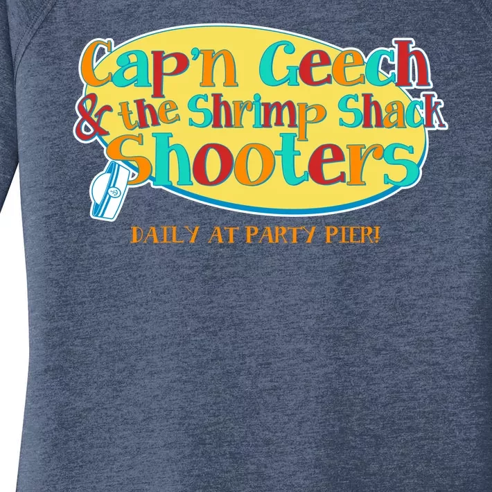 Retro Captain Geech And The Shrimp Shack Shooters Daily At Party Pier Women's Perfect Tri Tunic Long Sleeve Shirt