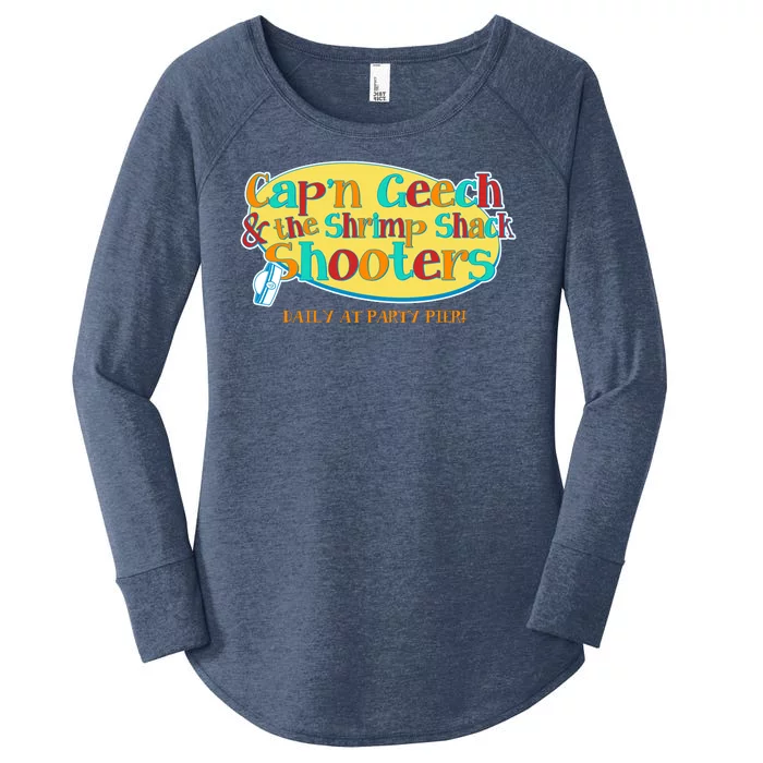 Retro Captain Geech And The Shrimp Shack Shooters Daily At Party Pier Women's Perfect Tri Tunic Long Sleeve Shirt