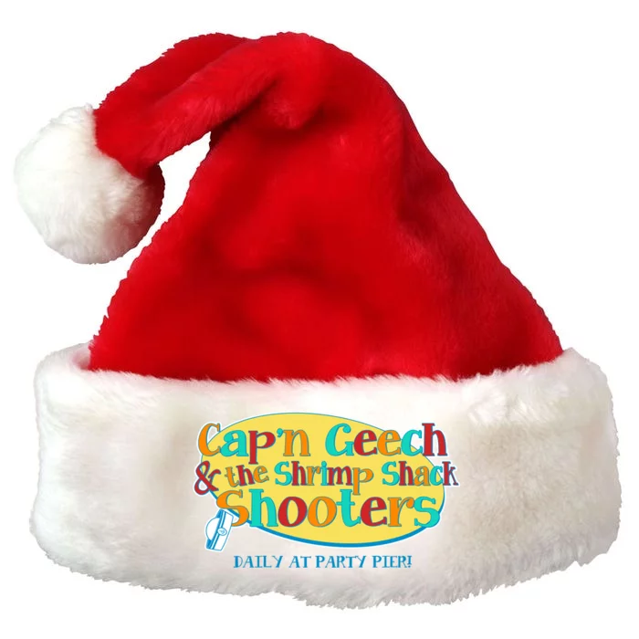 Retro Captain Geech And The Shrimp Shack Shooters Daily At Party Pier Premium Christmas Santa Hat