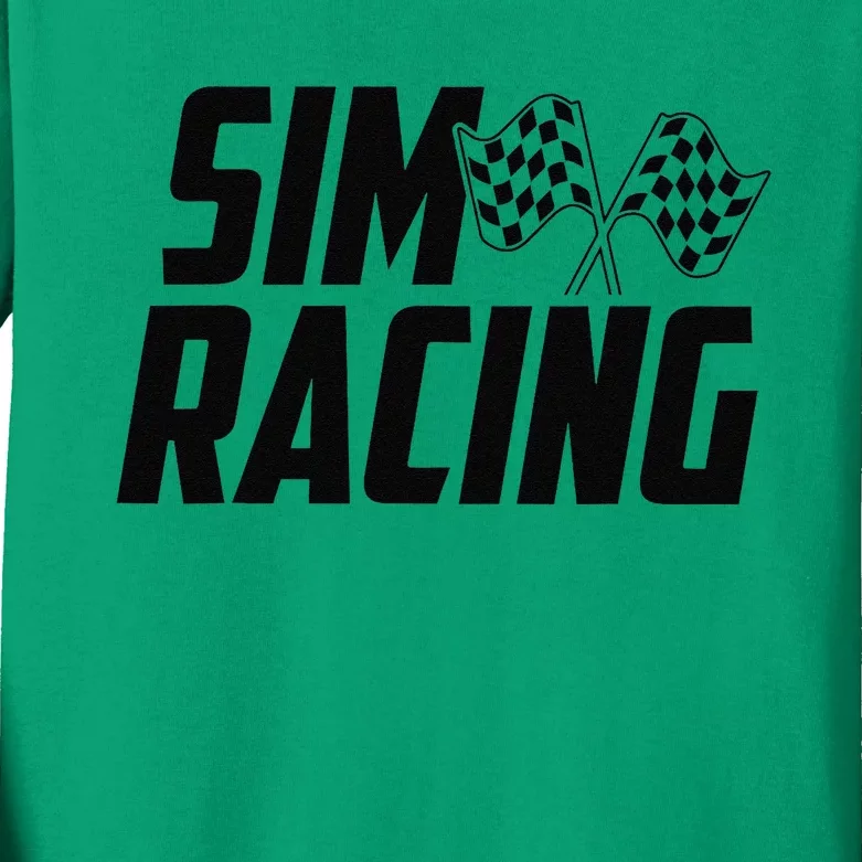 Race Car Gaming Racer Simulation Sim Racing Kids Long Sleeve Shirt