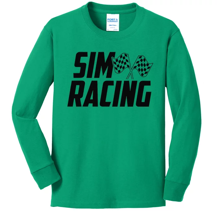 Race Car Gaming Racer Simulation Sim Racing Kids Long Sleeve Shirt