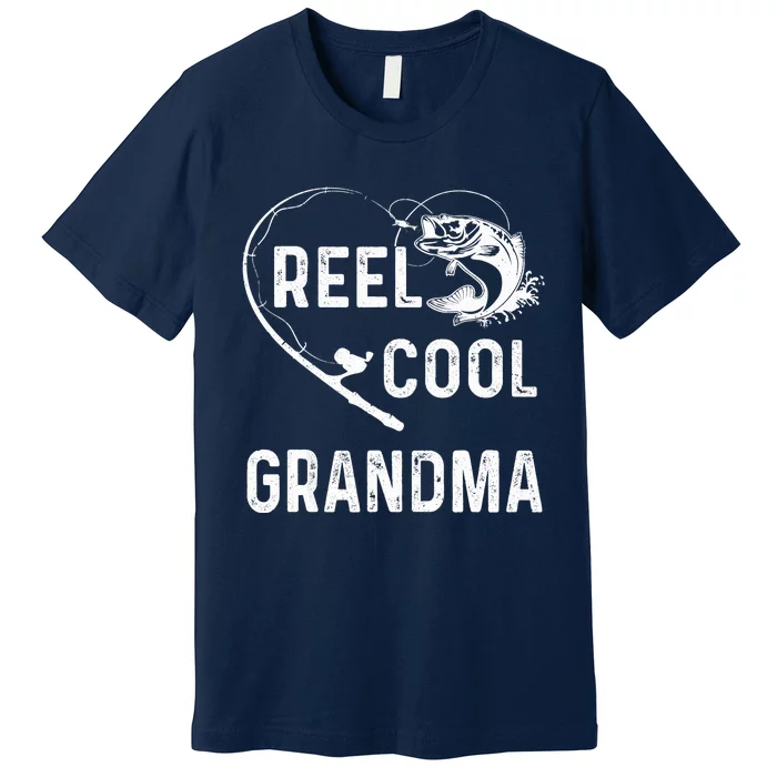 Reel Cool Grandma Retro Fishing Lover For Mothers Day Premium T-Shirt