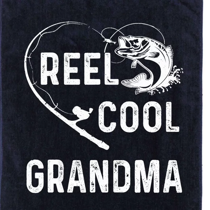 Reel Cool Grandma Retro Fishing Lover For Mothers Day Platinum Collection Golf Towel