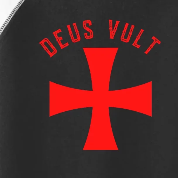 Roman Catholic Gift Deus Vult Crusader Cross Toddler Fine Jersey T-Shirt