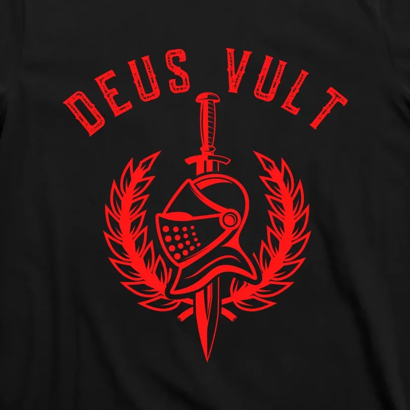 Roman Catholic Gift Deus Vult Crusader T-Shirt