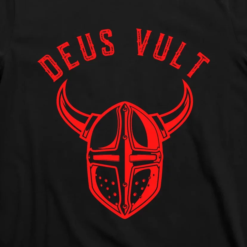 Roman Catholic Gift Deus Vult Crusader T-Shirt