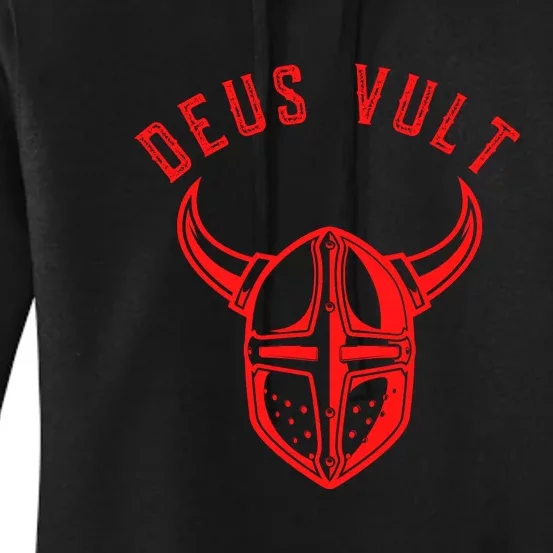 Roman Catholic Gift Deus Vult Crusader Women's Pullover Hoodie