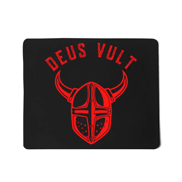 Roman Catholic Gift Deus Vult Crusader Mousepad