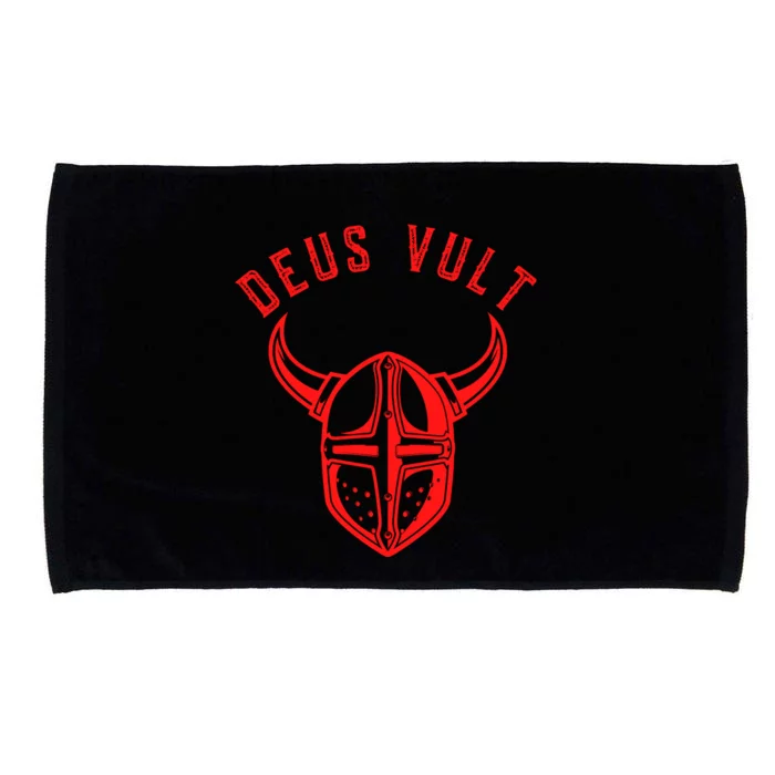 Roman Catholic Gift Deus Vult Crusader Microfiber Hand Towel