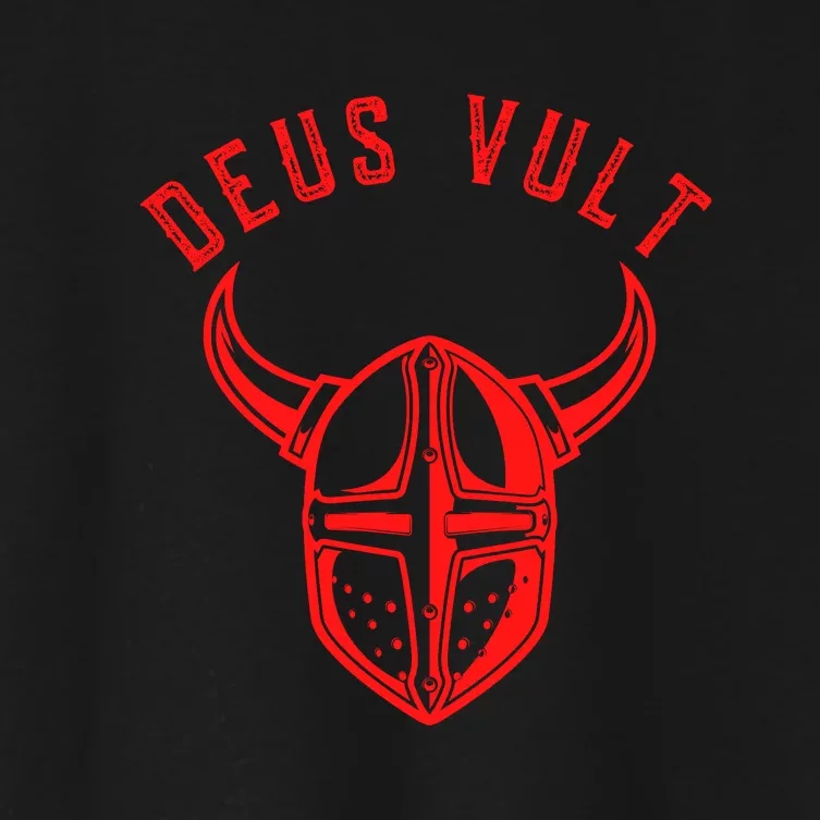 Roman Catholic Gift Deus Vult Crusader Women's Crop Top Tee